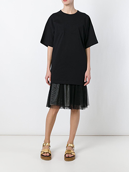 16SS 엠보로고 오버핏 원사이즈 티셔츠 블랙